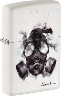 Зажигалка ZIPPO Spazuk с покрытием White Matte, латунь/сталь, белая, 38x13x57 мм
